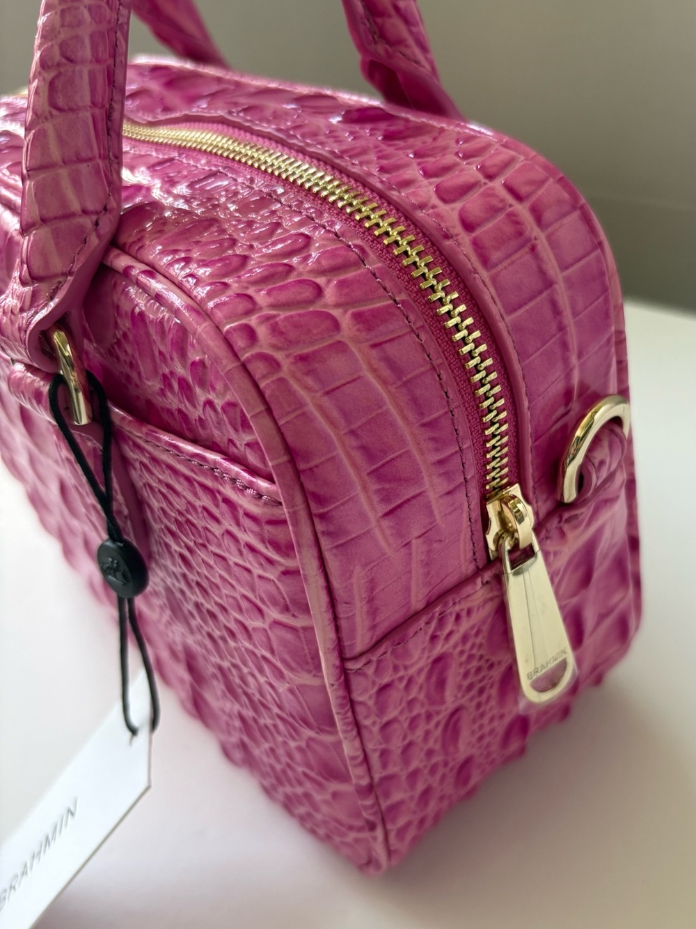 BRAHMIN Candy Pink Melbourne Collection Mara Mini Satchel Bag - - Picture 8 of 15